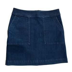 Loft Women's 8 Classic Denim Blue Jean Casual Preppy Pocket Short A-Line Skirt